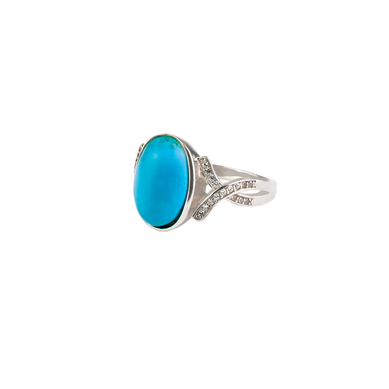 TURQUOISE  OVAL 925 SILVER RING