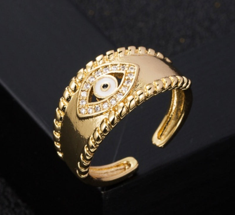 TREND EVIL EYE GOLD PLATED RING