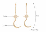 ECLIPSE CRYSTAL DROP GOLD PLATED EARRINGS