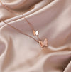 DOUBLE BUTTERFLY ROSE GOLD NECKLACE