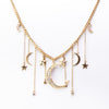 GOLD PLATED  MOON AND STARS NECKLACE