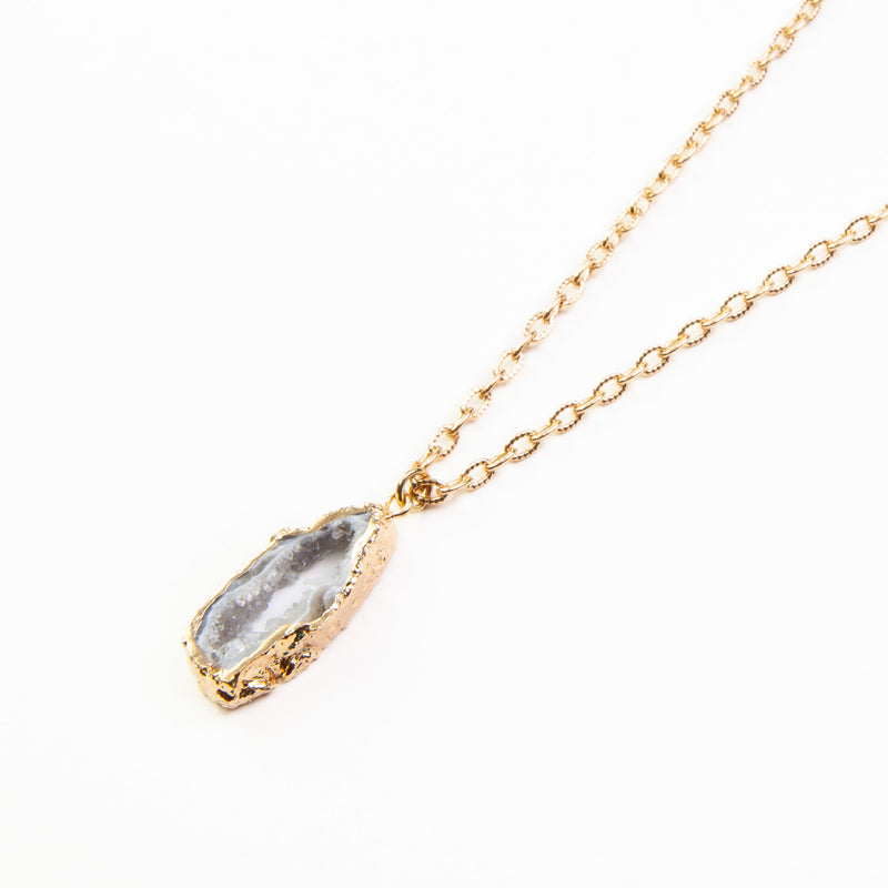 GOLD PLATED DRUZY AGATE PENDANT